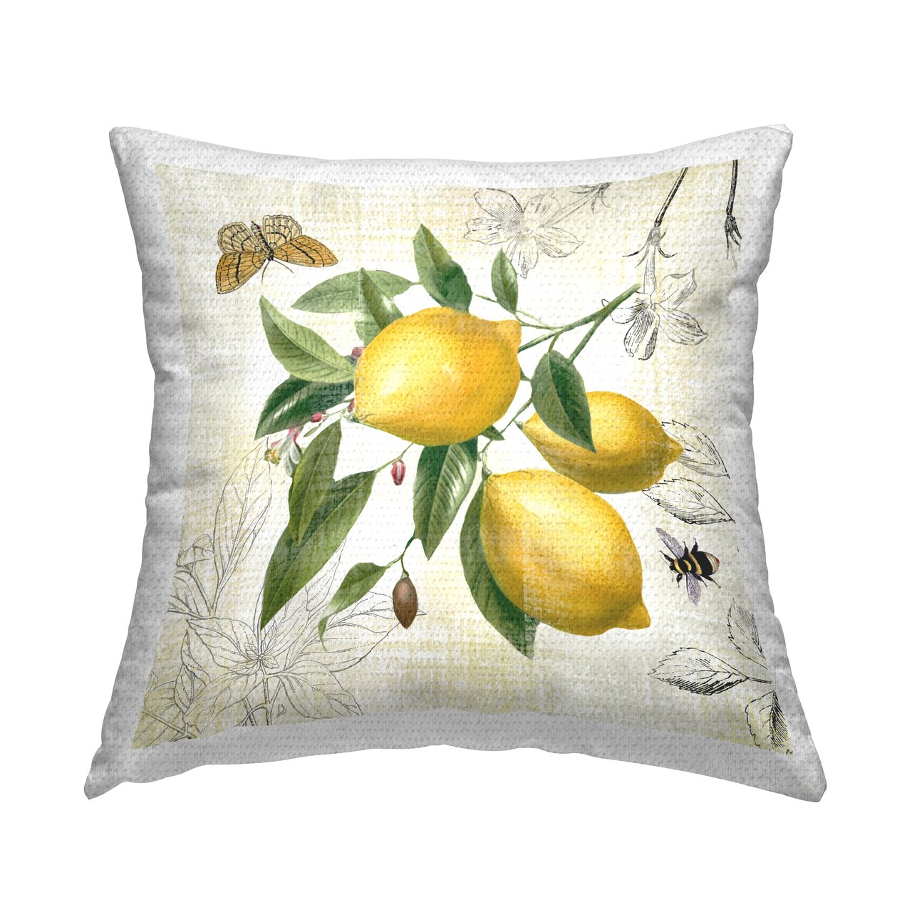 Country Fruits & Insects Design by Nan Outdoor Printed Pillow